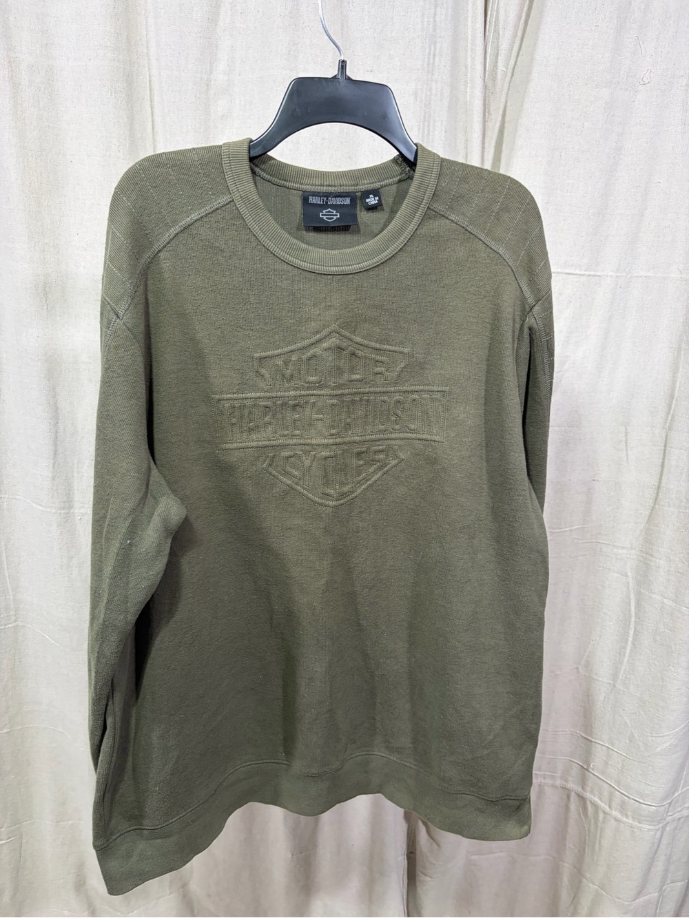 Harley-Davidson Olive Green Embossed Logo Pullover